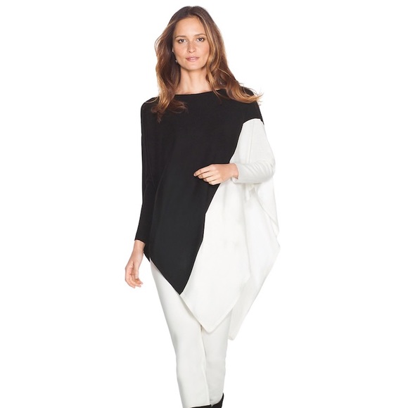 White House Black Market Sweaters - WHBM Asymmetrical Colorblock Poncho